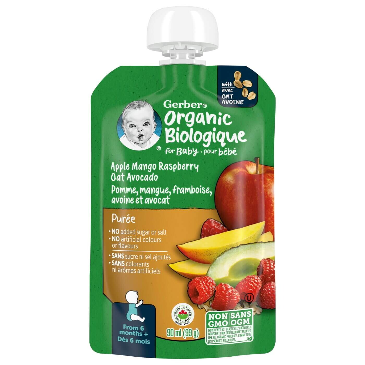 Gerber puree toddler apple mango raspberry snack