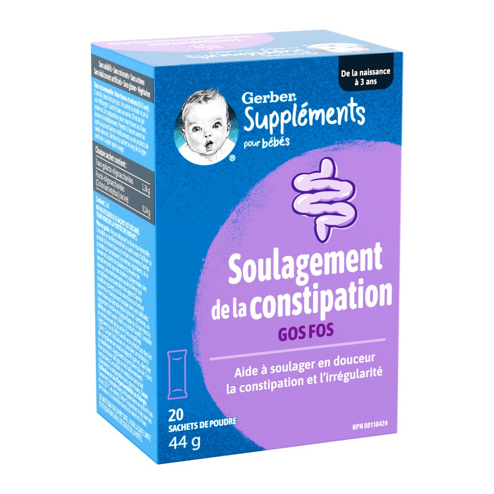 Suppléments GERBER, Soulagement de la constipation, sachets de poudre